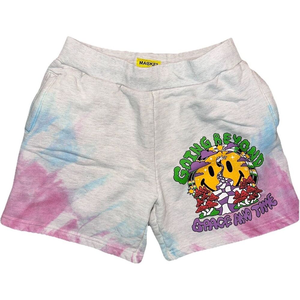 Market x Smiley Going Beyond Space and Time Tie Dye Fleece Shorts Large